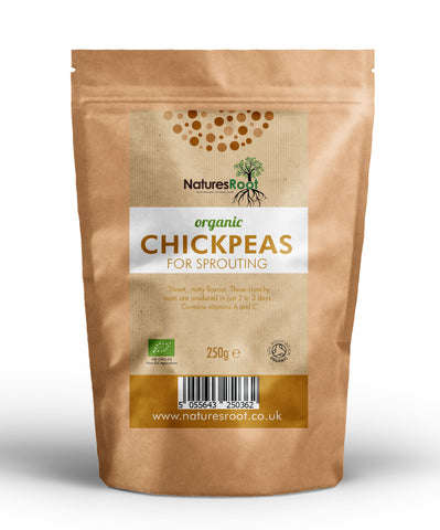 Organic Chickpeas for Sprouting by Nature's Root – 60g Sprouting Seeds