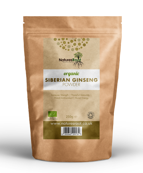 Organic Siberian Ginseng Powder by Nature's Root – 60g Herbal Powder