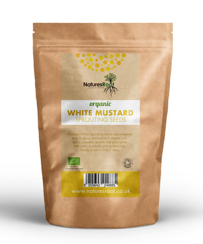 Organic White Mustard Sprouting Seeds by Nature's Root – 60g Sprouting Seeds