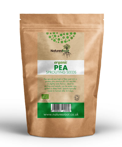 Organic Pea Shoot Sprouting Seeds by Nature's Root – 60g Sprouting Seeds