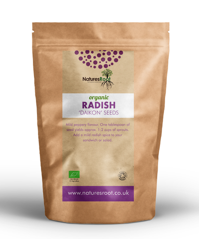 Organic Radish (Daikon) Sprouting Seeds - Natures Root
