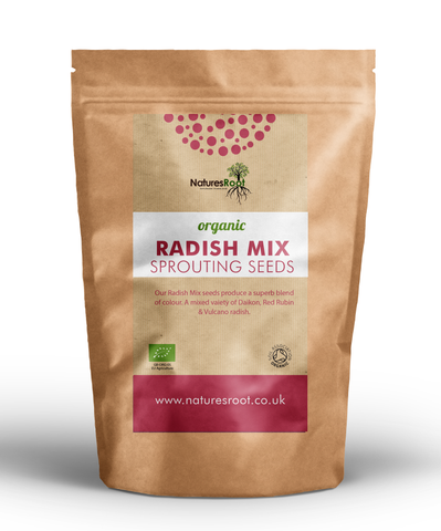 Organic 'Radish Mix' Sprouting Seeds by Nature's Root – 60g Sprouting Seeds