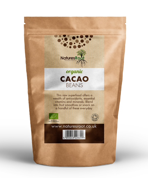 Organic Cacao Beans by Nature's Root – 250g Herbal Powder