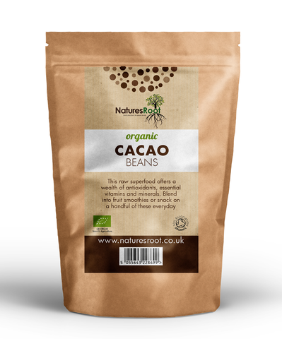 Organic Cacao Beans by Nature's Root – 250g Herbal Powder