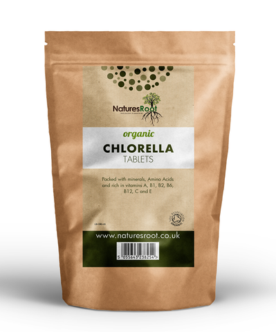Organic Chlorella Tablets (500 mg) by Nature's Root – 30 Tablets Green Superfood Powder