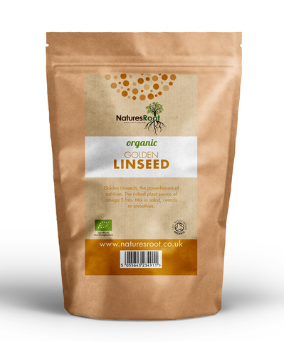 Organic Golden Linseeds by Nature's Root – 125g Sprouting Seeds