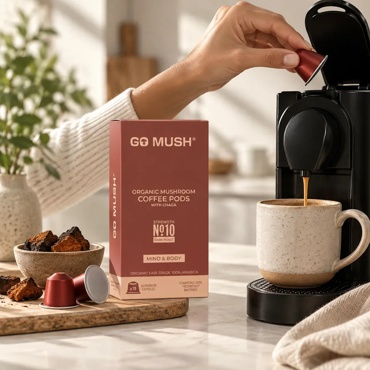 GoMush® Chaga Mushroom Coffee Pods - Nature's Root
