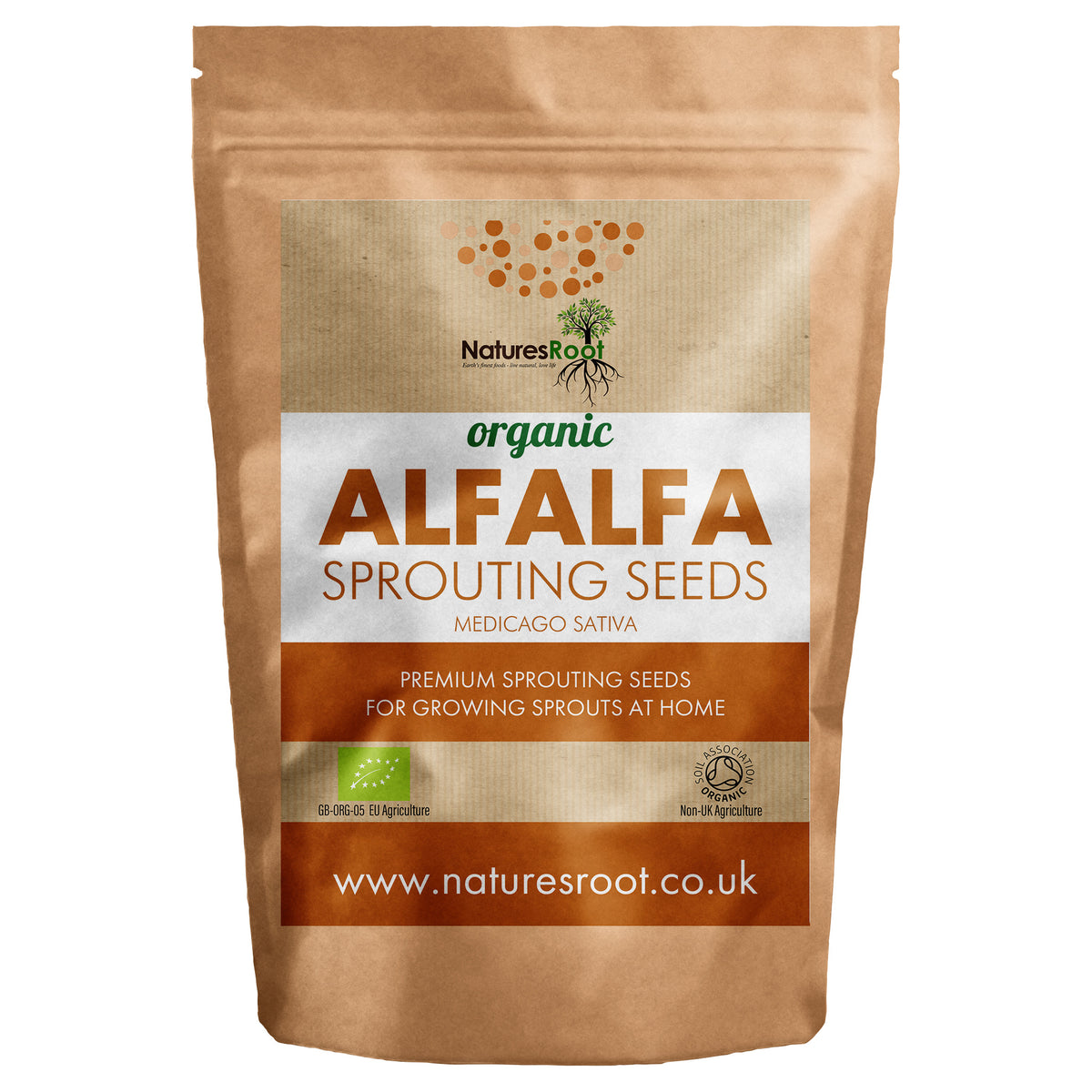 Organic Alfalfa Sprouting Seeds - front of pack