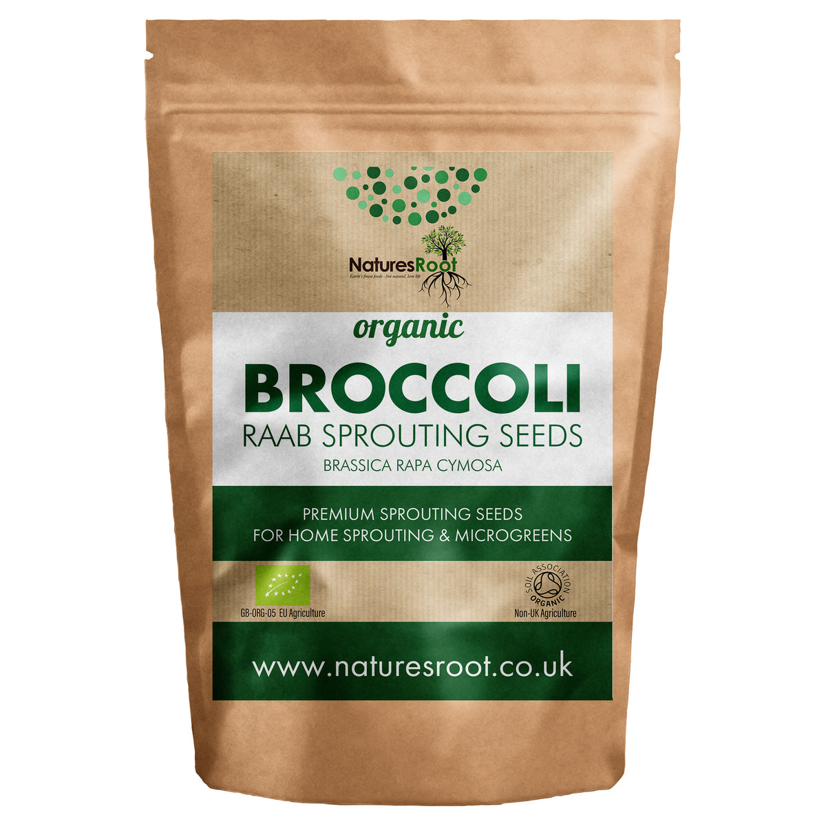 Organic Broccoli Raab Sprouting Seeds - front of pack