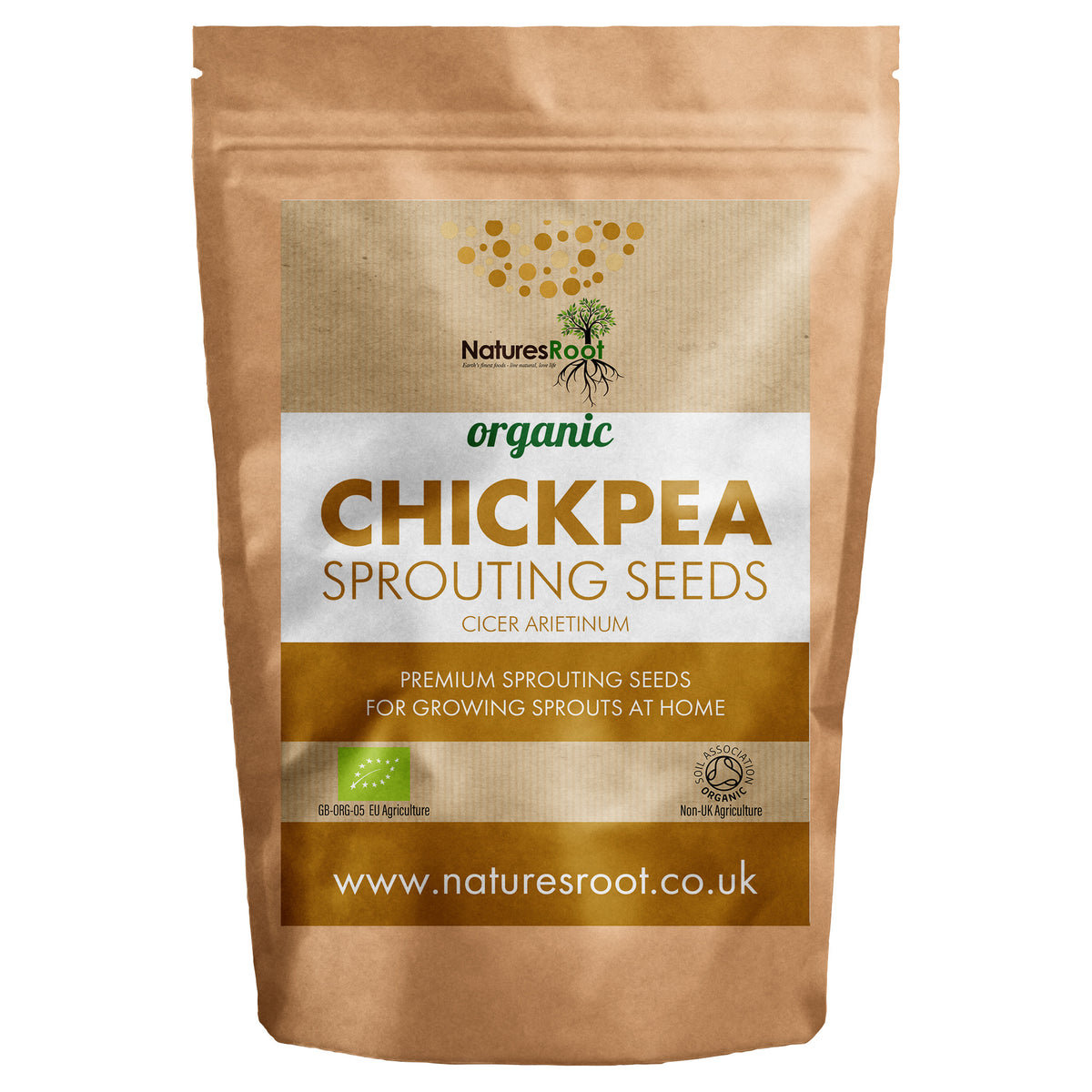 Organic Chickpeas for Sprouting - front of pack