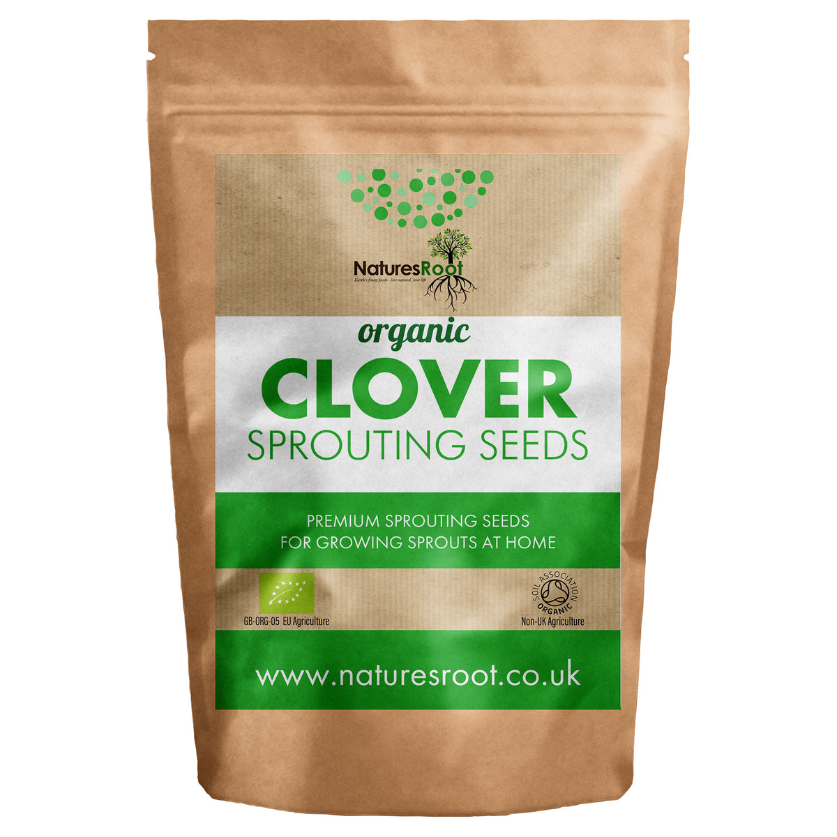 Organic Italian Clover Sprouting Seeds - front of pack