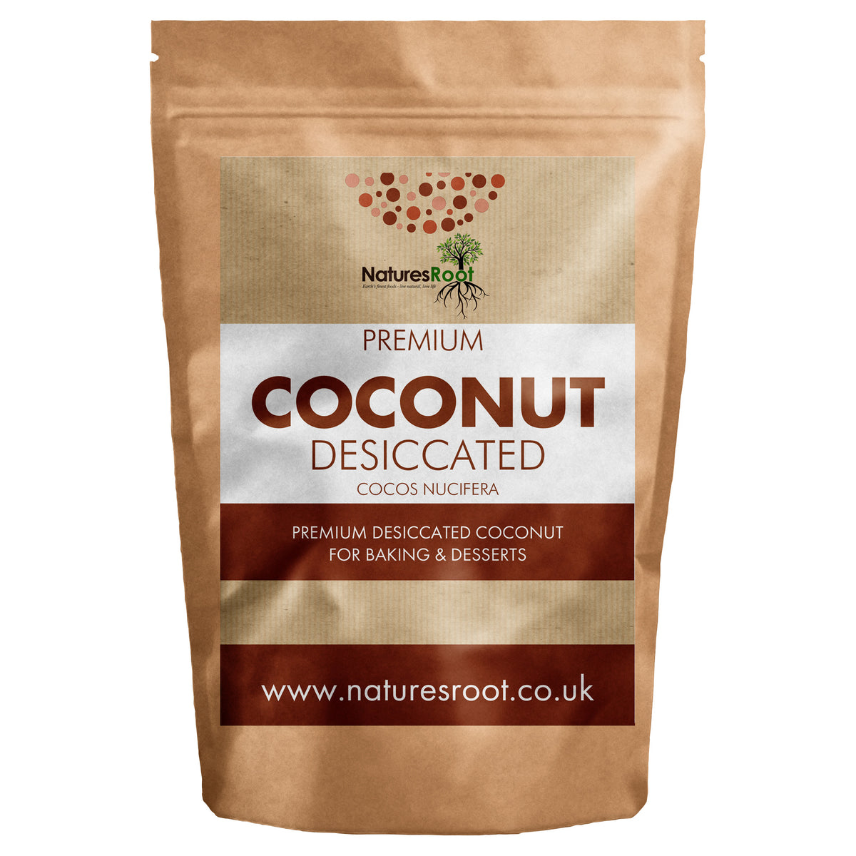 Organic Coconut Desiccated by Nature's Root - front of pouch