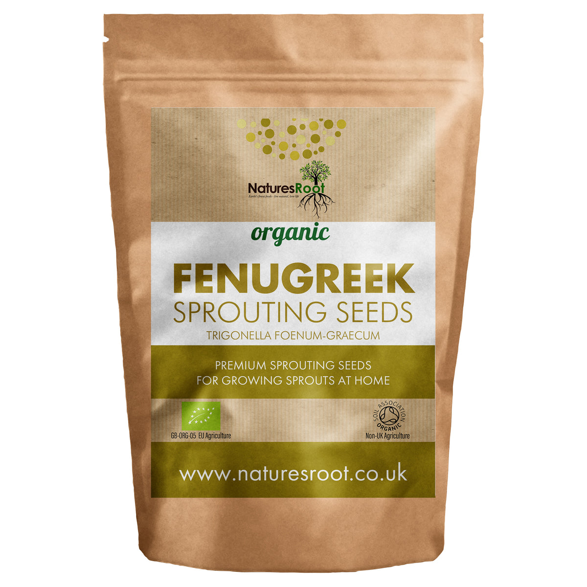 Organic Fenugreek Sprouting Seeds - front of pack