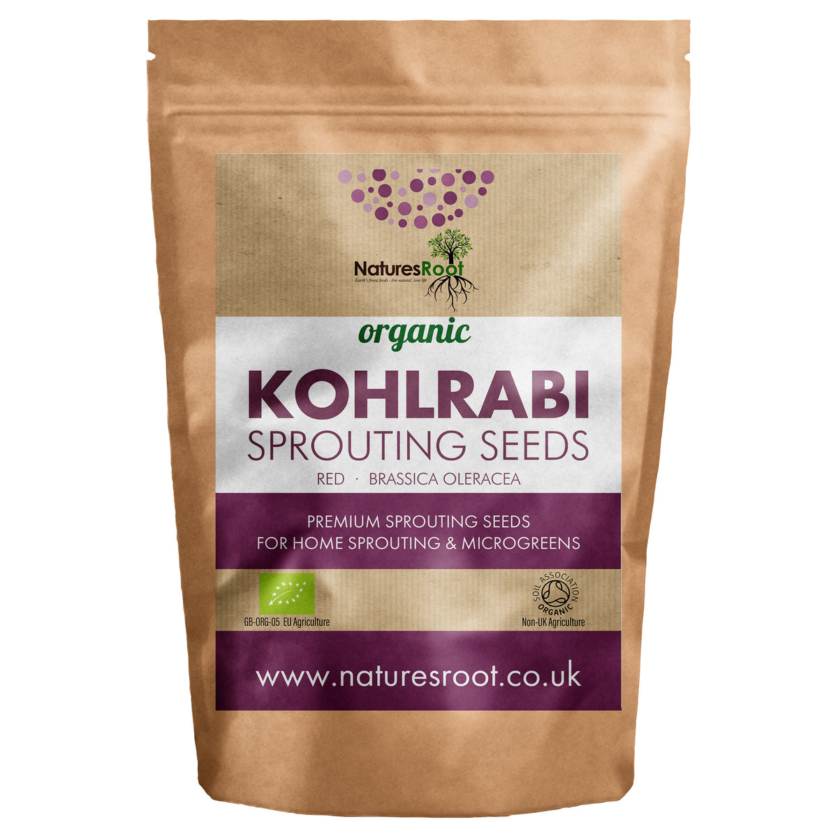 Organic Kohlrabi Sprouting Seeds - front of pack