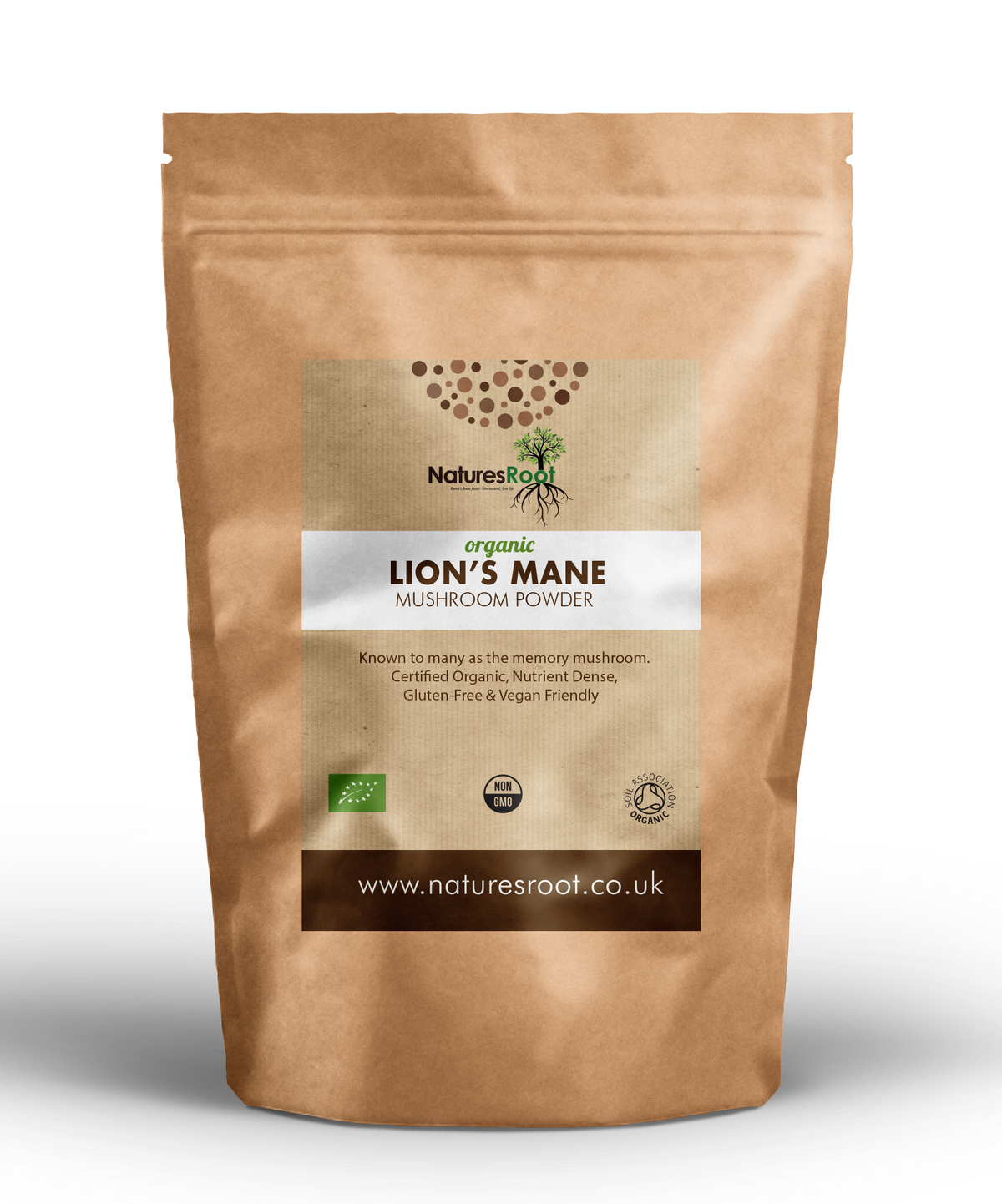 Organic Lion’s Mane Mushroom Powder — Brain, Focus & Memory Support | 100% Pure Fruiting Body | Nature's Root® - Nature's Root