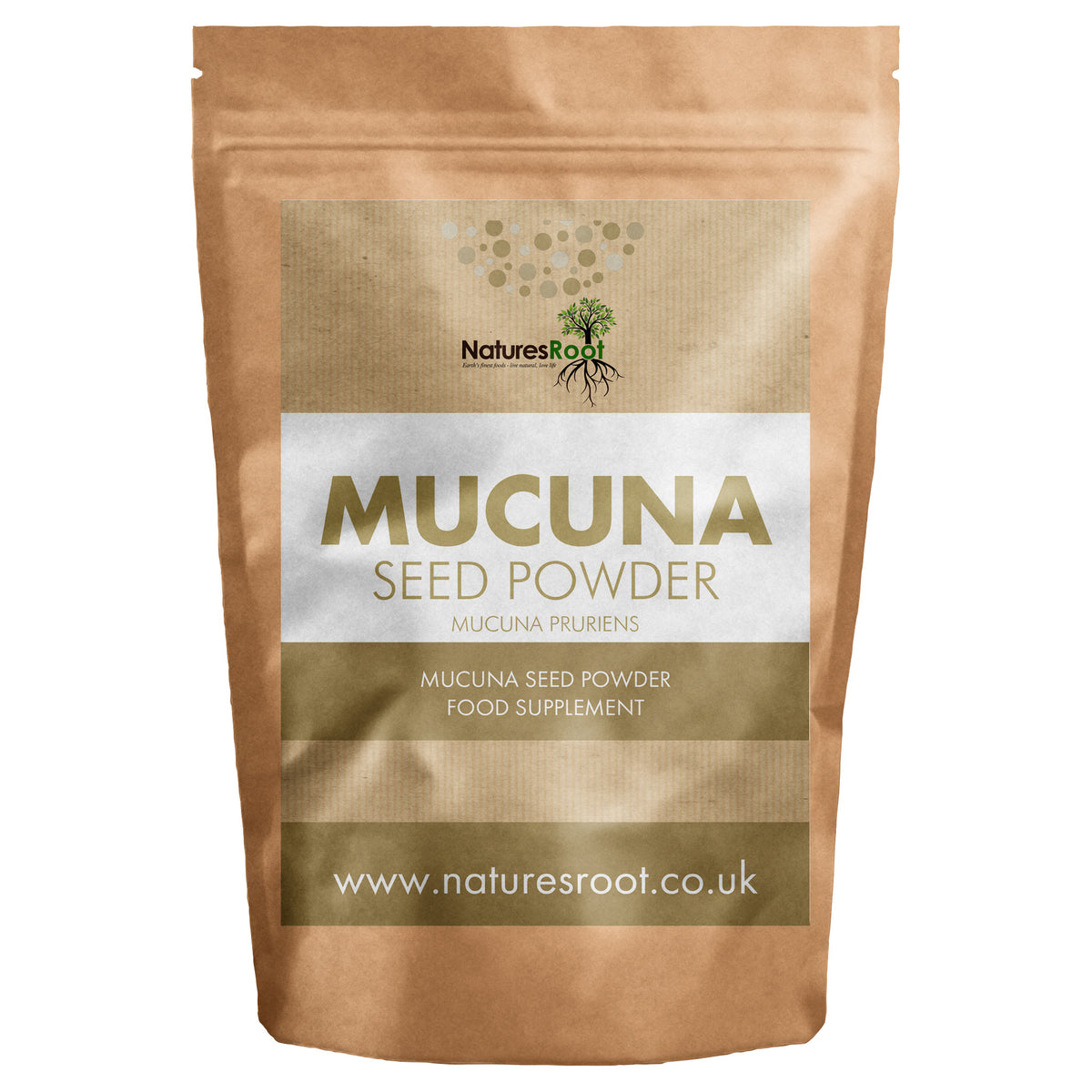 Organic Mucuna Powder by Nature's Root - front of pouch