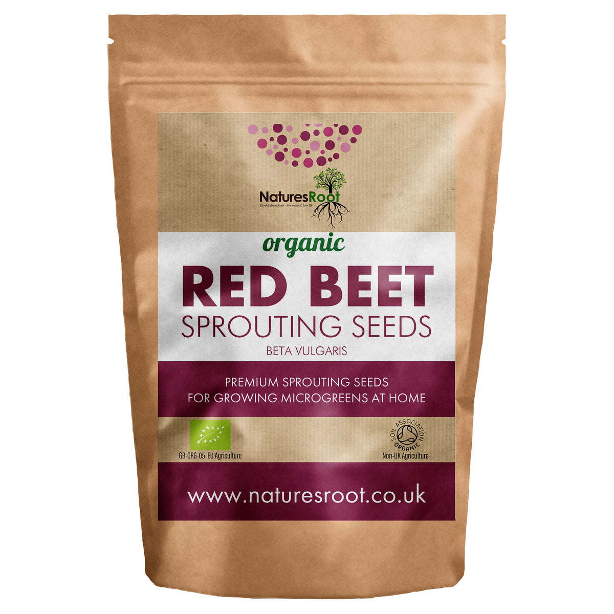 Organic Red Beetroot Sprouting Seeds - front of pack
