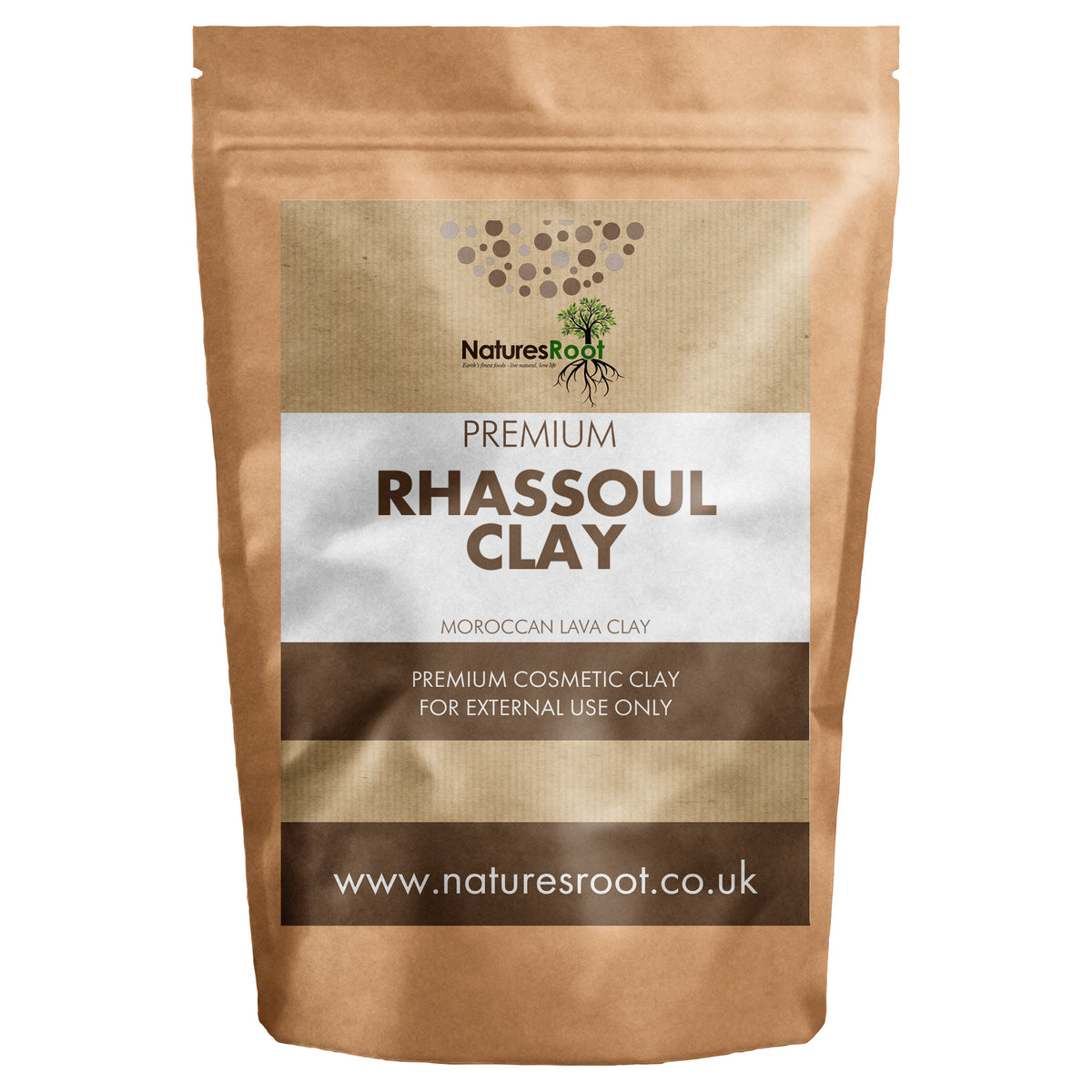 Nature's Root Premium Rhassoul Clay Powder - front of pack