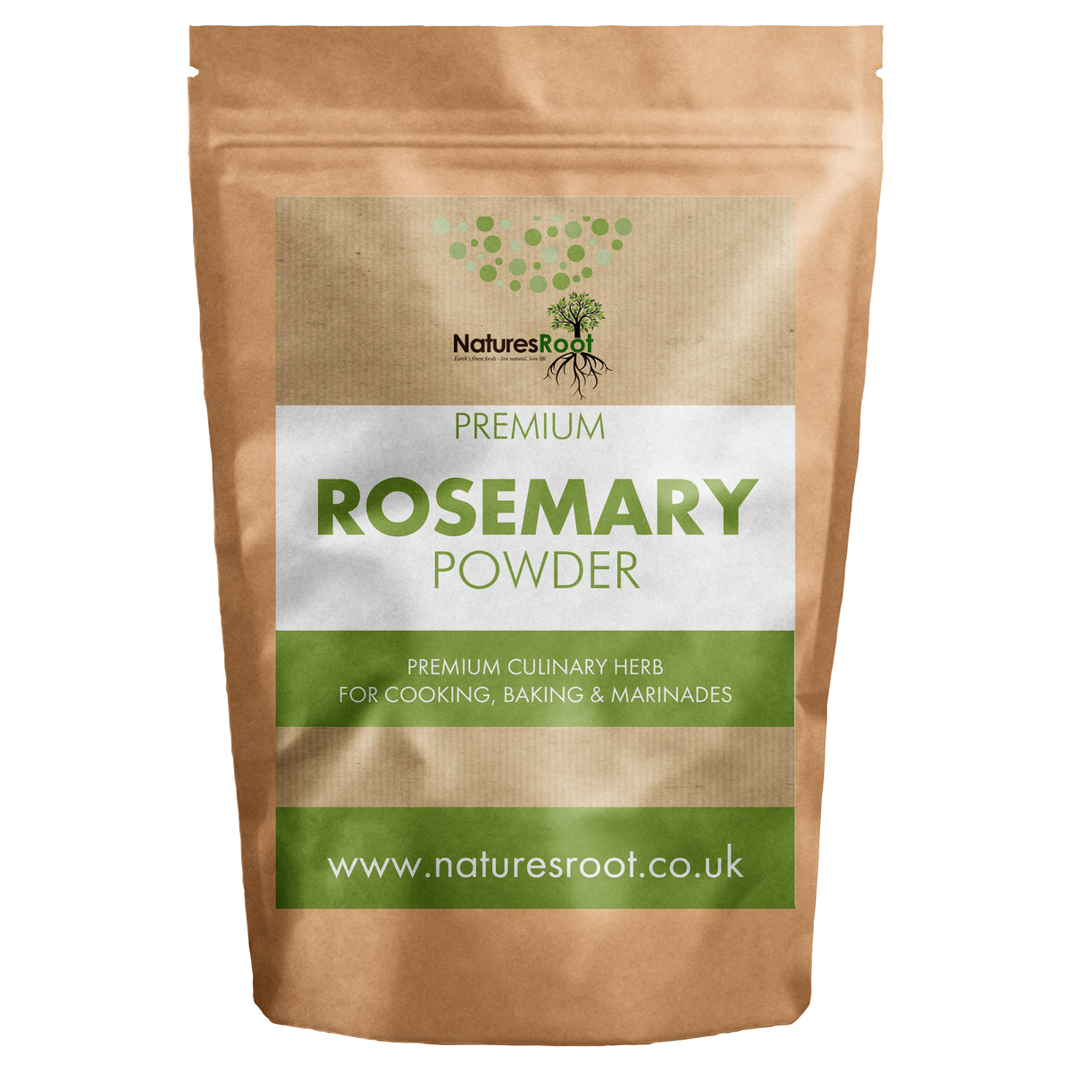 Premium Rosemary Powder by Nature's Root - front of pouch