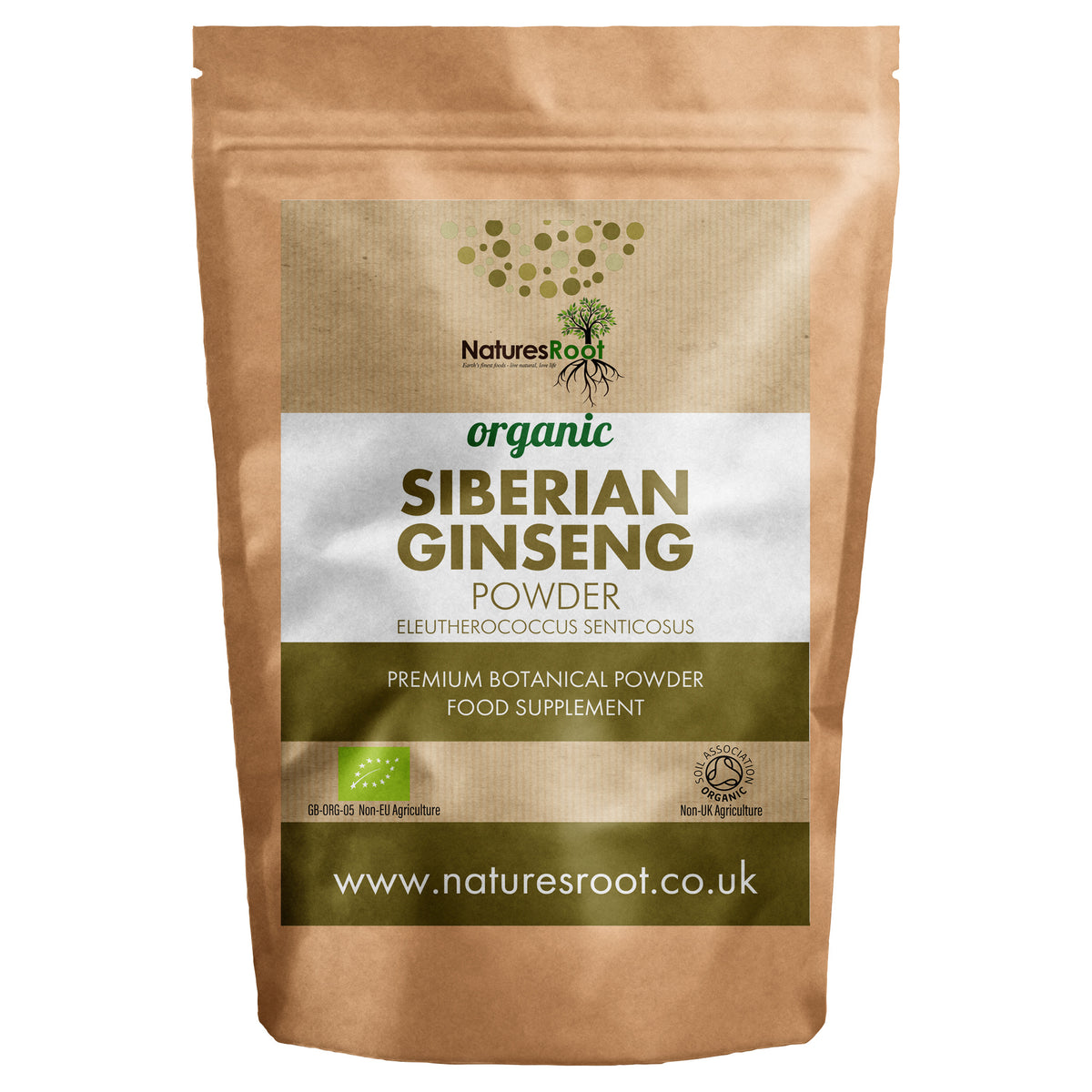 Organic Siberian Ginseng Powder - front of pack