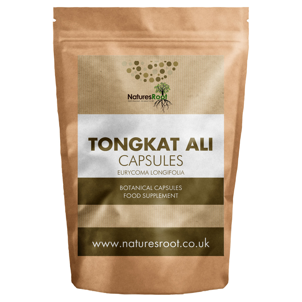 Premium Tongkat Ali Capsules by Nature's Root - front of pouch