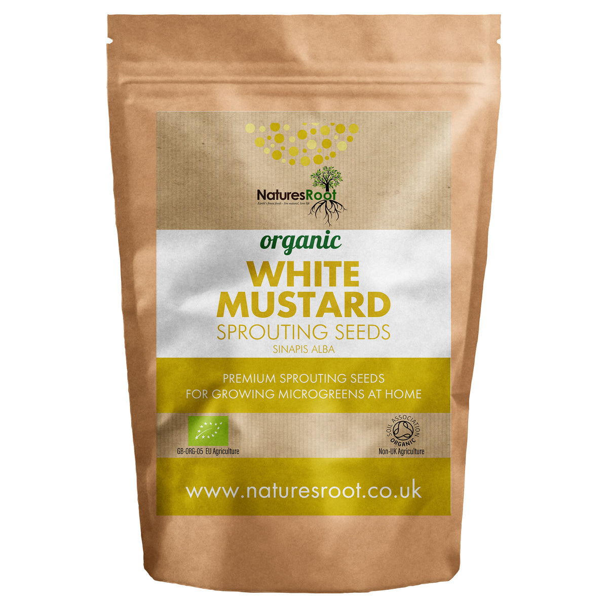 Organic Mustard Sprouting Seeds - front of pack