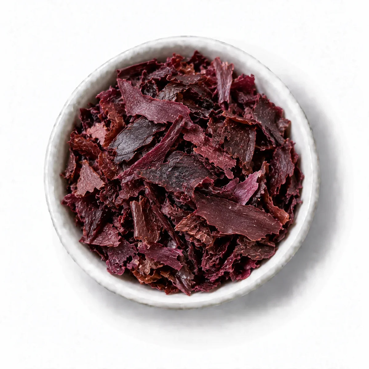 Organic Raw Dulse Dillisk Seaweed in a white dish