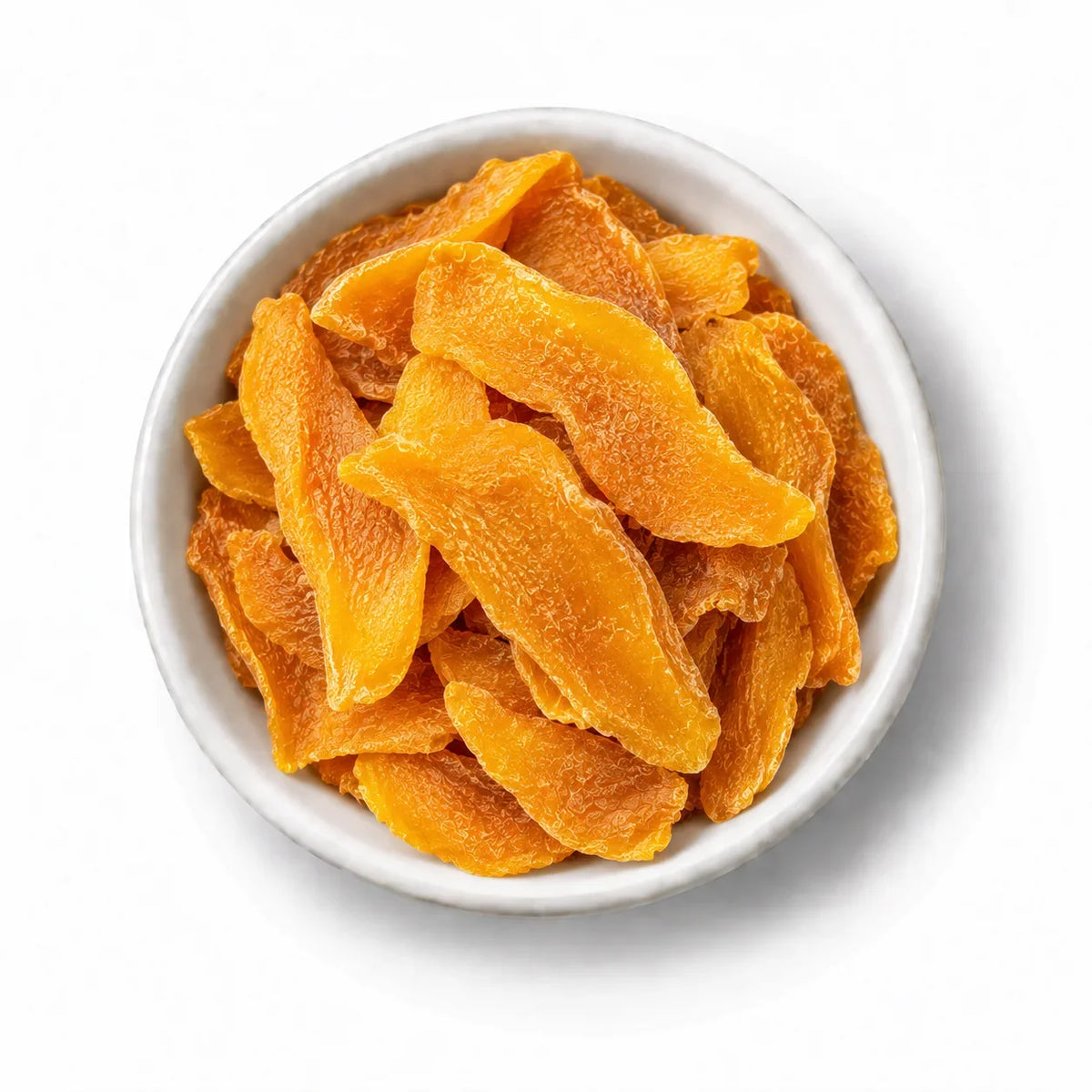 Organic Mango Slices in a white dish