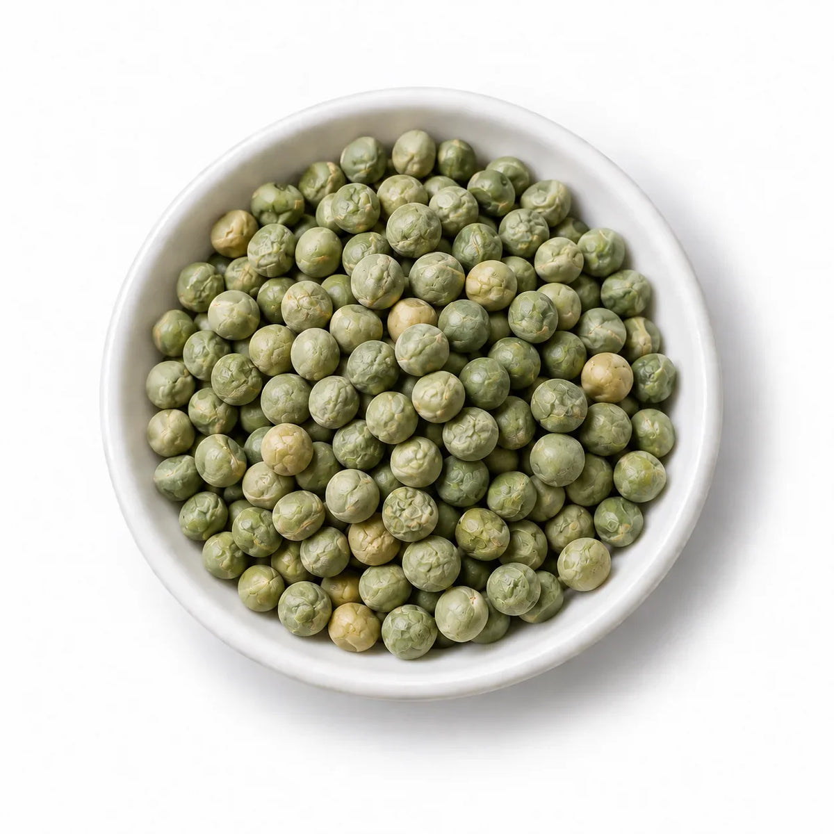 Organic Pea Shoots Sprouting Seeds in a white dish
