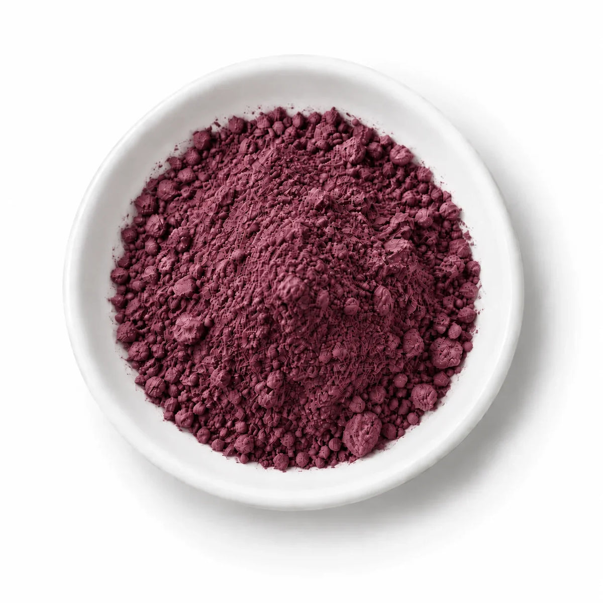 Organic Blackcurrant Powder in a white dish
