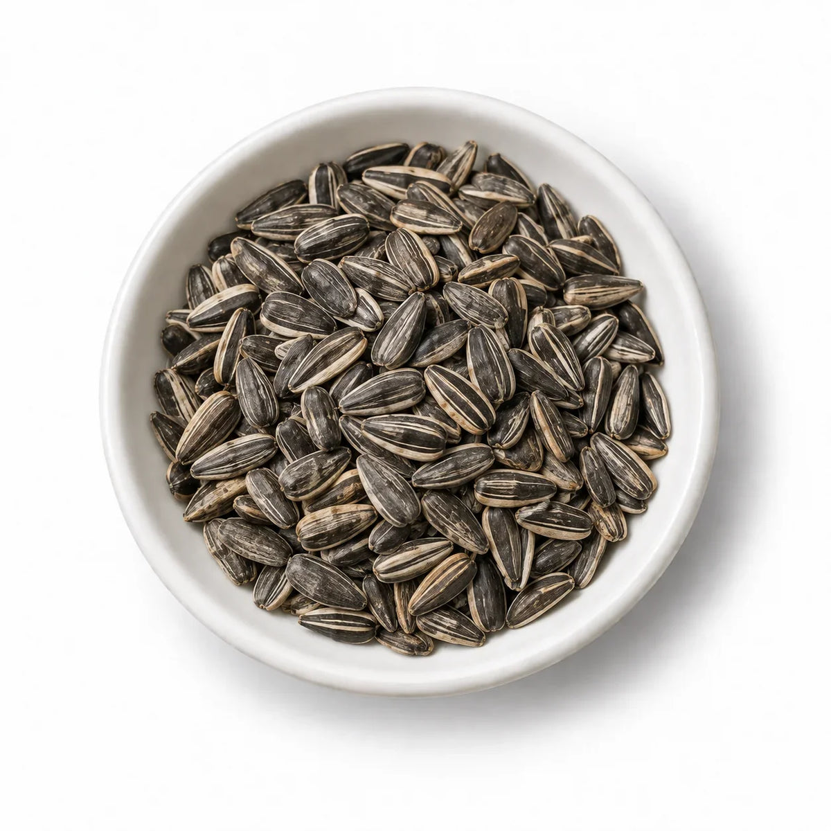 Organic Sunflower Sprouting Seeds in a white dish