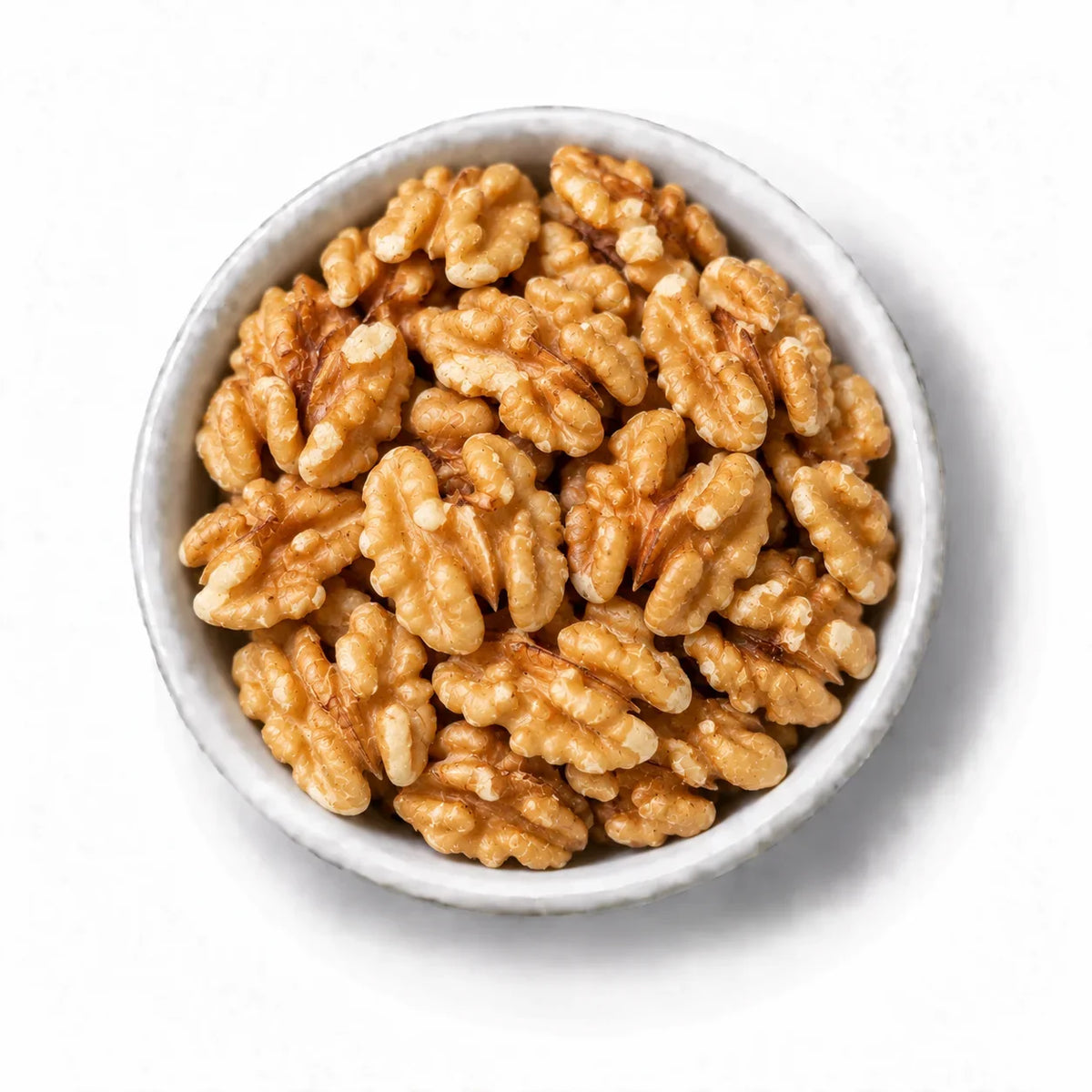 Organic Walnut Halves in a white dish