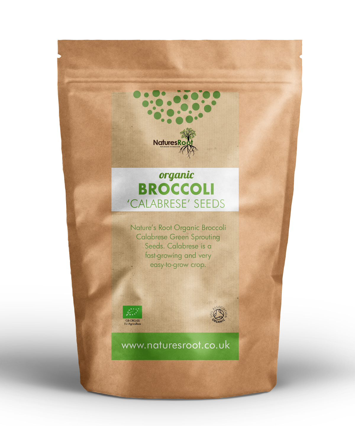Organic Broccoli 'Calabrese' Sprouting Seeds by Nature's Root – 125g
