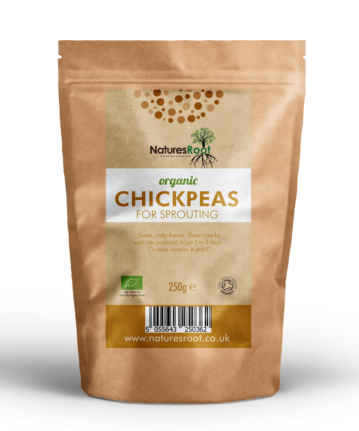 Organic Chickpeas for Sprouting by Nature's Root – 60g