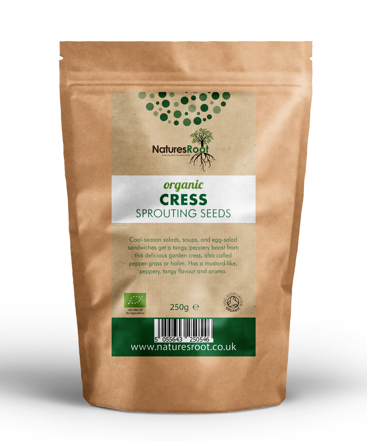 Organic Cress Sprouting Seeds by Nature's Root – 125g