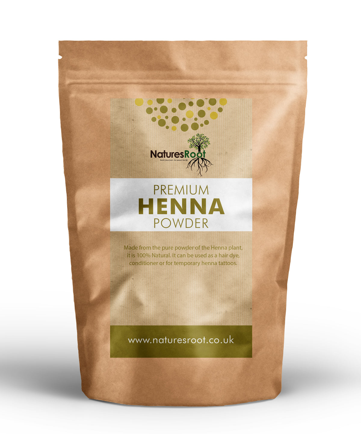 Premium Henna-Pulver (Henna Rot) von Nature's Root – 125 g