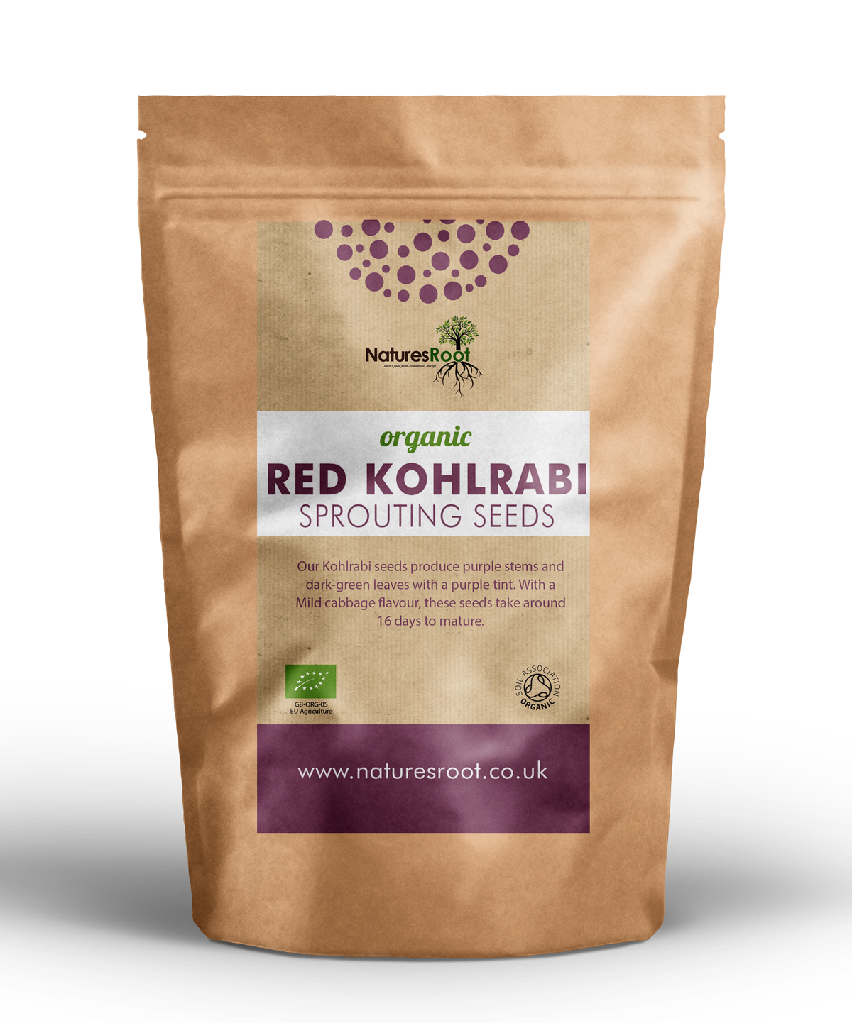 Organic Kohlrabi Sprouting Seeds by Nature's Root – 60g