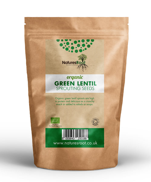 Organic Green Lentil Sprouting Seeds - Natures Root