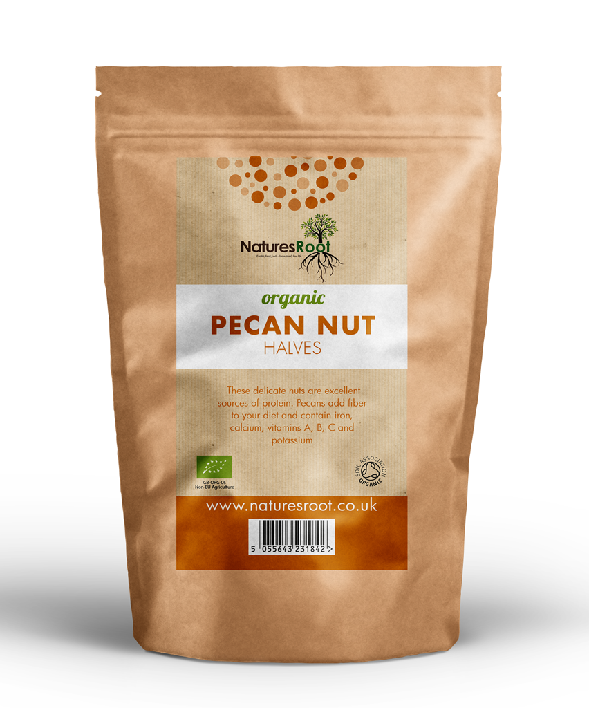 Organic Pecan Nut Halves by Nature's Root – 125g