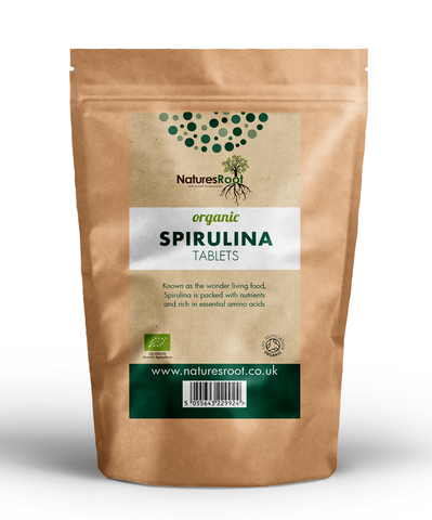 Organic Spirulina Tablets (500mg) by Nature's Root – 30 Tablets Green Superfood Powder